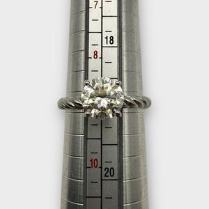 Sterling Silver Twisted Band Moissanite Solitaire Ring